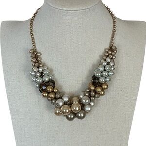 Lia Sophia Gold-Tone Multi Bead Statement Necklace